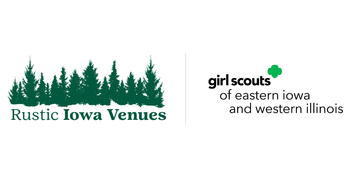 Rustic Iowa Venues and girl scouts of easter iowa and western illinios combined logos