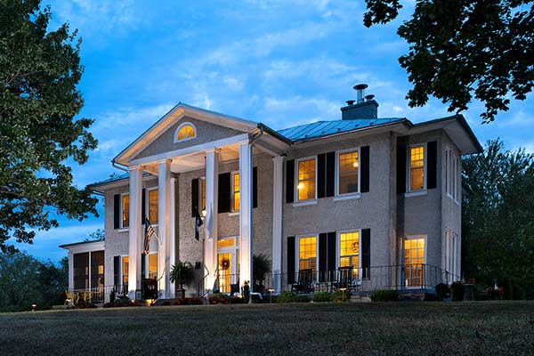 image of the front of the inn in the early evening